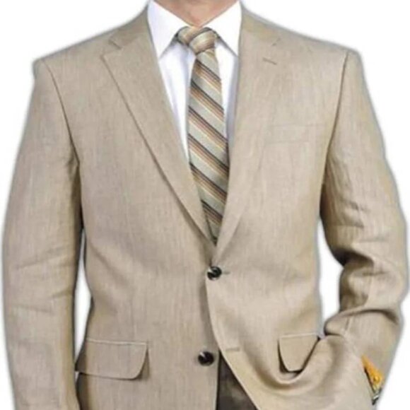 Linen Suit - Mens Summer Suits in Beige Big and Tall Color...